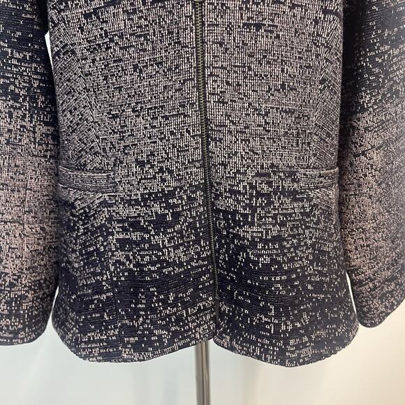 Donna Degnan Blazer Jacket Women's Size 10 Pink Navy Blue Zip Front Stretch - Picture 6 of 9